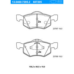 ATE Bremsbeläge Vorne (13.0460-7205.2) für Mazda Tribute Ford Maverick