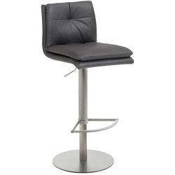 Novel Barhocker , Anthrazit , Metall, Textil , Säule, Bodenplatte , 41x78-103x48 cm , Typenauswahl, Sitzfläche 360° drehbar , Esszimmer, Stühle, Hocker