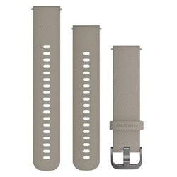 Schnellwechsel-Armbänder (20 mm) Sandsteinfarben mit schieferfarbenen Metallt...