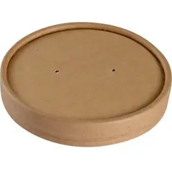 ABENA® Deckel für Pappschalen, braun, Ø 9,7 cm, Schlichter Pappdeckel zum Verschließen der Pappschalen, 1 Karton = 20 Packungen à 25 Stück