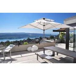 CARAVITA Supremo - Mittelmastschirm mit Schiebesystem (Caravita Schirmgrößen Acryl: 450cm x 450cm quadratisch)