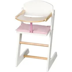 Roba Puppenhochstuhl Scarlett , Weiß , Holz , Herz/Romantik , 27.5x52x34 cm , Spielzeug, Kinderspielzeug, Puppen & Puppenzubehör, Puppenzubehör
