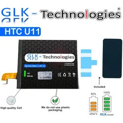 GLK-Technologies High Power Ersatz Akku für HTC U11 Battery, accu, 3000 mAh Akku, Ohne Set Handy-Akku (3.8 V)