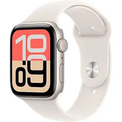 APPLE Watch SE 3 GPS 44, 2025 Smartwatch Aluminium Fluorelastomer, 140-190 mm, Polarstern