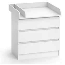 Vicco Wickelkommode Emma Weiß 80 x 85.4 cm mit 3 Schubladen , Holzwerkstoff , 80x87x76 cm , Babymöbel, Wickelkommoden & Zubehör, Wickelkommoden