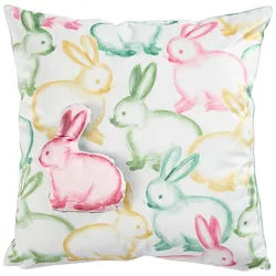 Novel Kissenhülle , Multicolor , Textil , Hase , 45x45 cm , Heimtextilien, Bezüge, Kissenbezüge