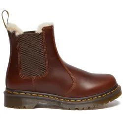 DR. MARTENS Leonore Chelseaboots Chunky Boots, Plateau Schuh, Boots mit Warmfutter braun 36 EU
