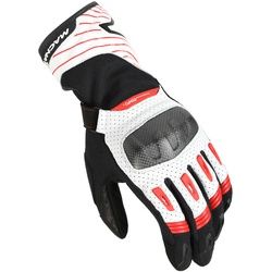 Macna Tempo perforierte Motorrad Handschuhe, schwarz-weiss-rot, Größe XL