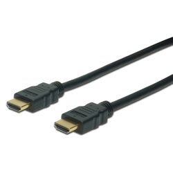 ASSMANN Electronic HDMI High Speed Anschlusskabel, Typ A St/St, 1.0m, m/Ethernet, Ultra HD 60p gold, sw