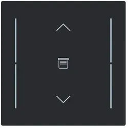 Busch-Jaeger LFJW/A.1.70.11-45m Abdeckung Wippe 1-fach mit Symbol "Jalousie und Pfeile", schwarz matt, Busch-art linear, KNX