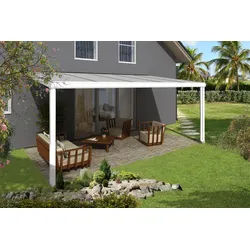 Skan Holz Aluminium Terrassenüberdachung Genua Breite 541 cm-541 x 307 cm (Gr. 2)-weiß