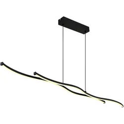 Globo Led-Hängeleuchte , Opal, Schwarz , Metall, Kunststoff , 8.6x120x110.4 cm , Ce , beliebig kürzbar , Lampen & Leuchten, Leuchtenserien