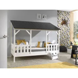 Vipack Hausbett , Schwarz, Weiß , 90x200 cm , Babymöbel & Kindermöbel, Kinderzimmer & Jugendzimmer, Kinderbetten, Spielbetten