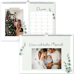 Things of Happiness Kalender zum Selbstbasteln DIY Fotokalender Bastelkalender, DIY Kalender, keine Jahresangabe, DIN A4 Format grün
