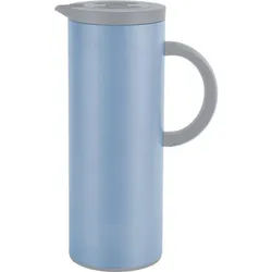 Homeware Profession. Isolierkanne , Blau, Hellgrau , Metall, Kunststoff, Glas , Uni , 1 l , Lfgb , Tragegriff, lebensmittelecht, Vakuum, abnehmbarer Deckel, hält warm, hält kalt, Einhandbedienung, Ausgießen per Knopfdruck, hitzebeständig , Geschirr, Kannen & Karaffen, Thermosflaschen