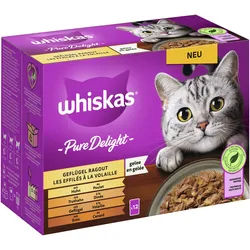 Whiskas Pure Delight Geflügel in Gelee 12 x 85 Gramm Multipack Katzennassfutter