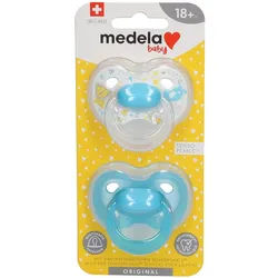 Medela Baby Original Schnuller Türkis 18 Monate+ DUO 2 Schnuller