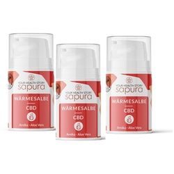 CBD Wärmesalbe mit Arnika + Teufelskralle Aloe Vera | Salbe extra stark Sapura® 3 St