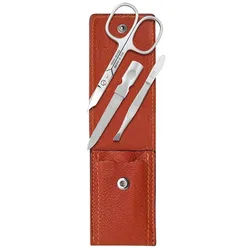 Dreiturm Solingen Maniküre-Etui Maniküre-/Pediküreset Solingen Terracotta 3-teilig - rot, 1 tlg. silberfarben