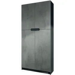 Vladon Büroschrank Logan Fronten in Beton Dunkel Optik , Holzwerkstoff , 82x185x37 cm , Büromöbel, Büroschränke, Aktenschränke