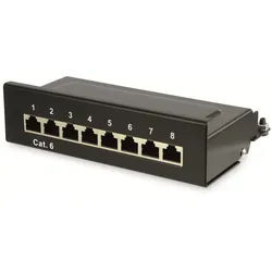 RED4POWER CAT.6 Patchpanel R4-N108S, 8-fach, schwarz