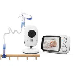 Boifun Babyphone Babyphone mit Kamera 3,2 Zoll Video babyphone Babyphone Nachtsicht, 2.4 GHz Babyfon Kamera Baby Kamera Video Baby Monitor mit Halterung VOX-Modus, 1-tlg., Gegensprechfunktion 8 Schlafliede HD LCD-Bildschirm, Fütterungserinnerung,Temperaturerfassung,Mehrsprachige Unterstützung