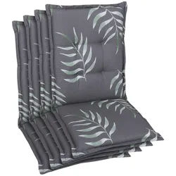 Xxxl Sesselauflagenset , Anthrazit , Textil , 4-teilig , Blätter , Füllung: Schaumstoff, Vlies , 50x7x108 cm , Oeko-Tex® Standard 100 , pflegeleicht, hochwertige Qualität, für den Außenbereich geeignet, mittels Bändern zu befestigen, mittels Gurtband zu befestigen , Gartenmöbel, Gartenpolster & Auflagen, Sesselauflagen