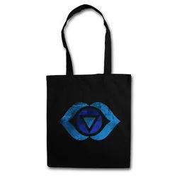Urban Backwoods Beuteltasche Chakra Ajnya Stofftasche Ajna Stirn Buddha Stirnchakra Third Eye Zwei (1-tlg), Blätter Mystik Mystic Esoterik schwarz
