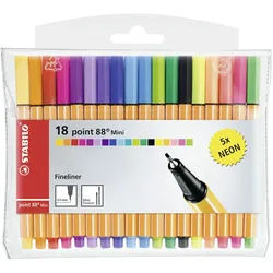 Stabilo® 688/18-2 Fineliner point 88® Mini Etui, mit 18 Stiften