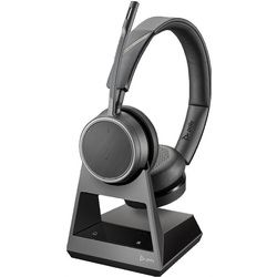 Poly Plantronics Voyager 4220 Office Headset, Stereo, kabellos, Bluetooth, schwarz, inkl. 1-Way-Basis, Unified Communication optimiert