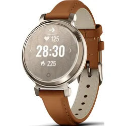 Garmin Lily® 2 Lily 2 Classic Coyote Tan/Cremegold mit Schnellwechsel-Leder-Armband" 010-02839-02" - 240 x 201 Pixel,25,4 x 21,3 mm (1-Zoll x 0,84-Zoll),digital,touchscreen,coyote tan / cremegold - 35,4mm