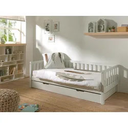 Ausziehbett 'Fritz', 90x200 cm, weiß