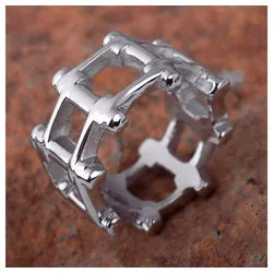 Order & Smile Schmuck Fingerring Kettenring: Edelstahl Herren Ring 66