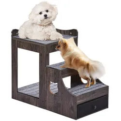 VEVOR Etagenbett für Haustiere mit abnehmbarer Treppe, Fenstersitzstange für Hunde/Katzen mit Stauraum, mehrstufiges Bett, Fenstersitzstange, Schlafcouch, Sitzplattform für Haustiere, 830x450x675mm
