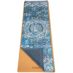 Divasya Yoga Handtuch 1 St dunkelblau