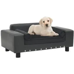 vidaXL Hundekorb Hundesofa Dunkelgrau 81x43x31 cm Plüsch und Kunstleder grau