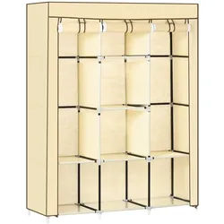 HOMCOM - Stoffschrank - 125L x 43B x 162,5H cm - beige