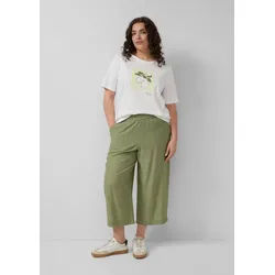 s.Oliver 7/8-Hose Hose Strukturierte Culotte mit Elastikbund grün 50