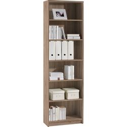 Livetastic Regal , Eichefarben, Sonoma Eiche , Holzwerkstoff , 5 Fächer , 60x202x28 cm , Beimöbel erhältlich, in verschiedenen Größen erhältlich , Wohnzimmer, Regale, Bücherregale