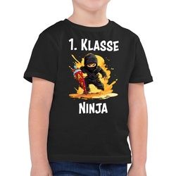 Shirtracer T-Shirt Ninja Einschulung Schulkind Schulanfang 1. Klasse Erste Einschulung Junge Schulanfang Geschenke schwarz 104 (3/4 Jahre)