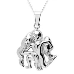 OSTSEE-SCHMUCK Kette mit Anhänger Ostsee-Schmuck Kette mit Anhänger Tierkreiszeichen Wassermann (2-tlg) silberfarben 45 cm