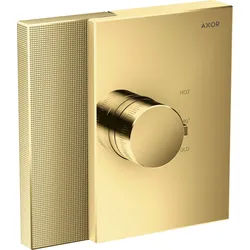 hansgrohe AXOR Edge Thermostat Highflow Unterputz, Diamantschliff, 46741990, Farbe: Polished Gold Optic