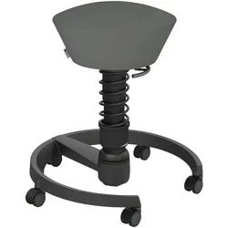 Aeris Bürohocker , Grau, Schwarz , Metall, Textil , C-Form, rund , 55x45.66x55 cm , Made in Germany, Oeko-Tex® Standard 100, AGR-geprüft , Büromöbel, Bürostühle, Bürohocker