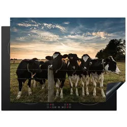 MuchoWow Herd-Abdeckplatte Kühe - Tiere - Bauernhof, Vinyl, (1 tlg), Ceranfeldabdeckung Küche, Herdabdeckplatte Einteilig, 70x52 cm bunt 70 cm x 52 cm x 0.2 cm