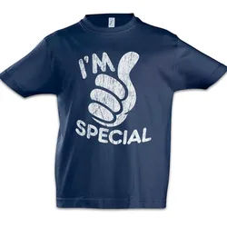 Urban Backwoods Print-Shirt I'm Special Kinder T-Shirt Daumen Hoch Gamer Gaming Games Nerd Geek (1-tlg) Thumbs Up Controller Video blau 86/92