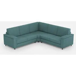 Marrak 2-Sitzer-Sofa (zwei 60-cm-Sitze) + Ecksofa + 2-Sitzer-Sofa (zwei 60-cm-Sitze), Außenmaße L.226x226, Farbe Petrol