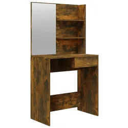 vidaXL Schminktisch Räuchereiche Schminktisch Frisiertisch Beautytisch mit Spiegel 74,5x40 braun