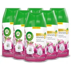 Air Wick Raumduft Freshmatic Max Nachfüller Seide und Lilienfrische 6 x 250ml (Vorratspack, 6-St., Automatisches Duftspray), mit ätherischen Ölen