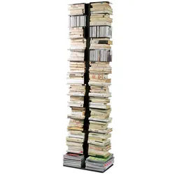 Büchersäule Ptolomeo X2 Opinion Ciatti silber, Designer Bruno Rainaldi, 192x50x30 cm