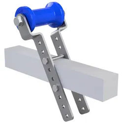 SUPROD Auffahrrampe Polyurethan Kielrolle mit Halter H verzinkt 125 / 60 mm blau